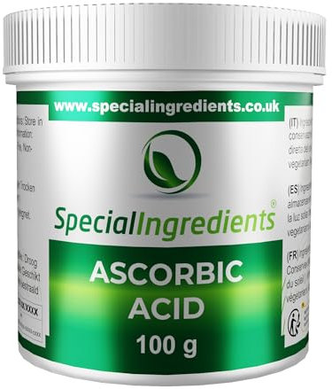 Special Ingredients Acido Ascorbico o Vitamina C in polvere 100 gr qualità premium - adatto a vegani e vegetariani, senza OGM, senza glutine - Confezione Riciclabile