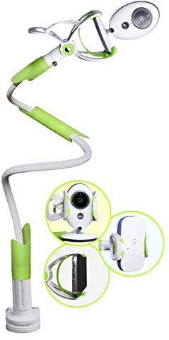 Babyphone Halterung, Befestigung für Babyfon mit Kamera oder Audio Gegensprechfunktion und Smartphones, zB für Philips Avent, NUK Eco Control, Reer, Motorola, Angelcare, Samsung, iPhone – grün, Atairs