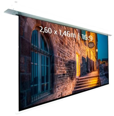 KIMEX 048-1515W Schermo di proiezione elettrico da incasso 260 x 146 cm- Formato 16:9 - Funzionalità Wi-Fi integrata