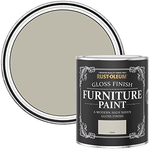 Rust-Oleum Grey Furniture & Skirting Board Paint in Gloss Finish - Oyster 750ml