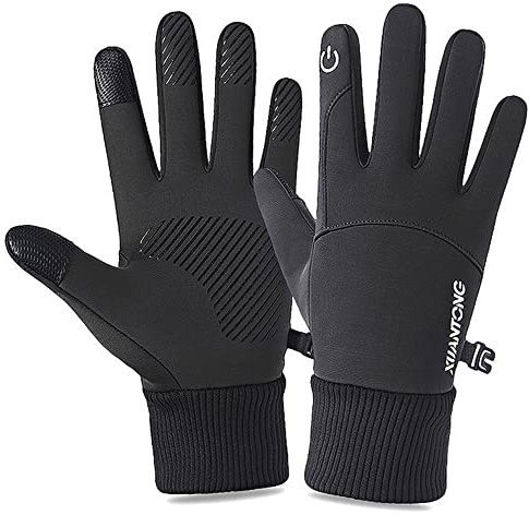 I Kua Fly Winter Thermal Gloves Fleece Cycling Gloves for Men Women Warm Gloves Running Gloves (Black,M)