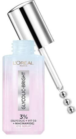 L'Oréal Paris Glycolic Bright Dark Circle Eye Serum With 3% [Glycolic + Niacinamide + Vitamin Cg] 20ml