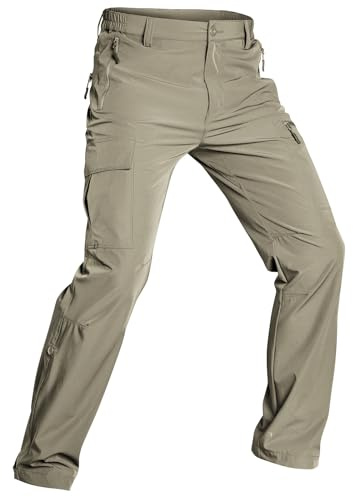 Wespornow Pantalones de Senderismo para Hombre, Ligeros, de Secado rápido, Impermeables, para Viajes, Camping, Caza, Pesca, tácticos (Verde Salvia, L)
