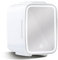 YASHE Mini Frigo pour Chambre, Frigo Skincare avec Miroir LED, Petit Frigo de 4L Portable, Thermoelectrique Chauffe & Refroidisseur 220V AC / 12V DC pour Voiture, Bureau, Dortoir (blanc)