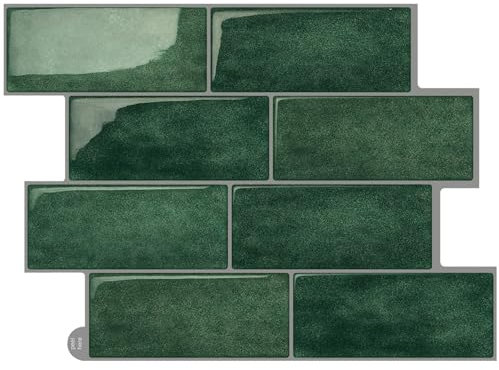 WoStick Klebefliesen Küche 10 Blätter, 3D Selbstklebende Fliesen, Metro Wandfliesen Küchenfliesen Selbstklebend, Fliesenaufkleber für Küche Bad 29x21cm