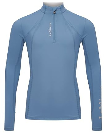 LeMieux Young Rider Classique Base Layer - Childrens Equestrian Horse Riding Long Sleeve Top - Ice Blue - 11-12years