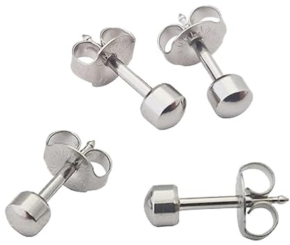 Smart Cutie Bundle: 2 Pairs of Official Caflon Blu Ear Piercing Ball Studs – Stainless Steel, Regular Ball