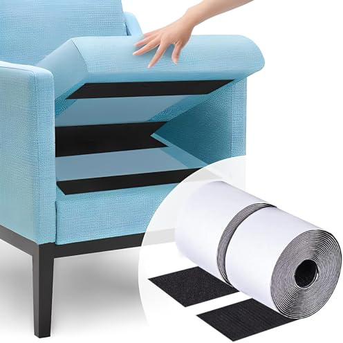 200 x 10 cm antiscivolo per cuscini del divano, forte nastro autoadesivo con gancio e anello per cuscini del divano, progetti artigianali, tappeti, impedisce ai cuscini del divano di scivolare (colore