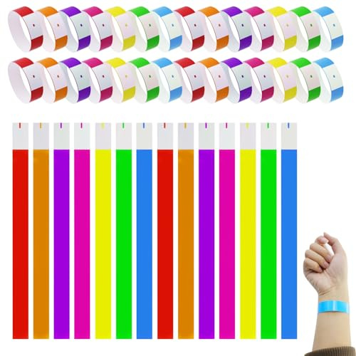 700 pezzi di nastri per feste, braccialetti per festival, braccialetti di carta impermeabili, fascia per il polso per eventi, braccialetti per il polso per feste, per eventi/festival/concerti e