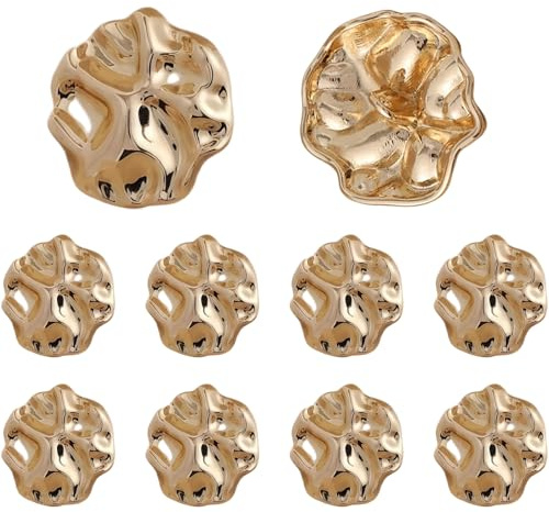 10 Pcs Gold Buttons, Fashion Metal Irregular Shape Buttons for Cardigans, Blazers, Dress, Sweater, Coat Accessories, DIY Sewing Projects, and Clothes Decoration