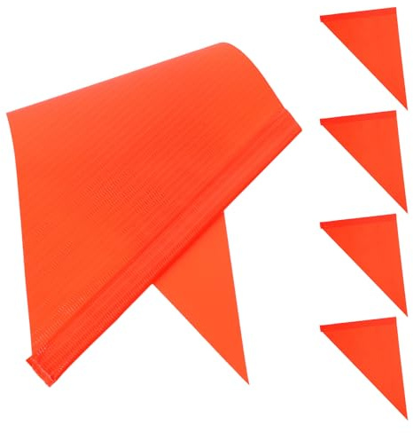 Parliky 5pcs Bike Safety Flags Replacement, Triangular Orange High Visibility Pennants for Bike Trailers and Scooters, Sturdy Warning Flags for Outdoor Cycling Safety