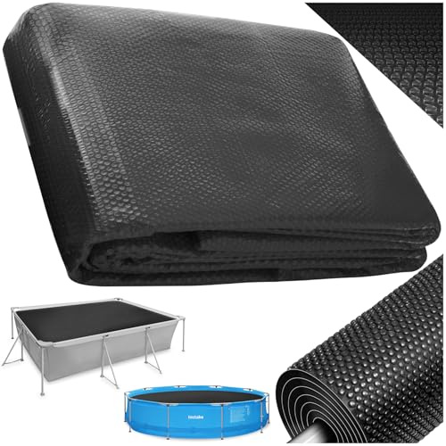 tectake® Bache a Bulle Piscine 2,74 x 5,49 m, Bache Piscine Adaptable à la Taille souhaitée, Bâche de Protection et Chauffage Solaire rectangulaire Piscines, Spa, Bassin, Faible évaporation de l'eau