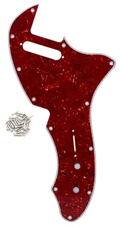 FLEOR 12 Screw Holes TL Thinline Pickguard Re-Issue Style Scratch Plate Fits Original U.S. Made TL TE Thinline 69 RI USA, 4-ply Red Tortoise