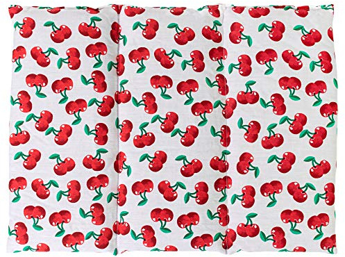 Coussin aux graines de colza - Taille 40x30-3 compartiments - Cherry-white - Coussin thermique - Coussin aux graines - Compresse froide -