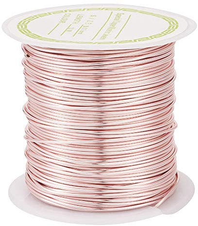 Beadthoven 21 Gauge/0,7 mm, fläckbeständig koppartråd 13 m/42 ft, böjbar metalltråd i roséguld för smyckeinpackning, pärlor, skulptur, hantverk