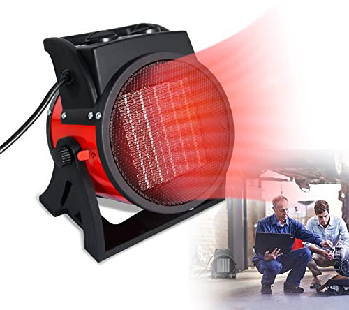 YRHome Radiateur électrique, 3000 W, en céramique, chauffage rapide, ventilateur, à 2 niveaux de chauffage, pour garage, chantier, atelier