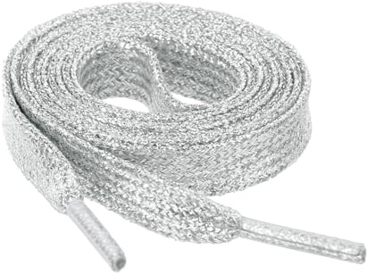 Allegra K Glitter Shiny Metallic Flat Sneakers Shoelace Shoe Laces Strings