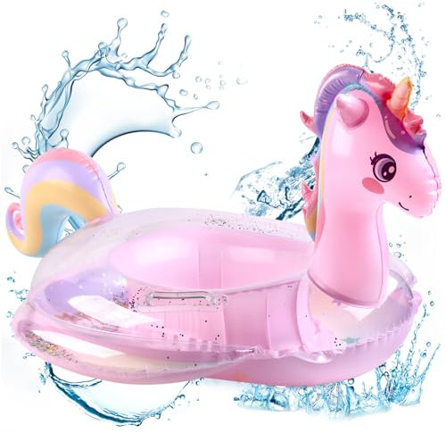 Unicorno Giocattoli galleggianti per Bambini, Anello da nuoto gonfiabile per bambini, Seggiolino Piscina per Bambini, Anello di Nuoto,Anello da Nuoto gonfiabili, Bambino di 8 mesi - 5 anni