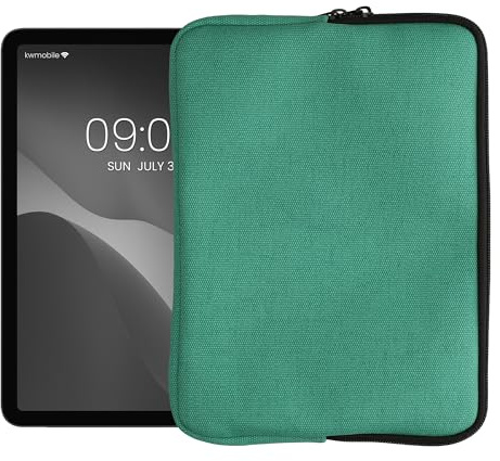 kwmobile fodral kompatibelt med 9,7-11 tum surfplatta fodral – surfplattefodral – skyddande duk 25,5 x 18,1 cm – bensin