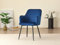 Alexander Morgan Pair of Charlotte Velvet Comfort Dining Chairs with arms (Blue)