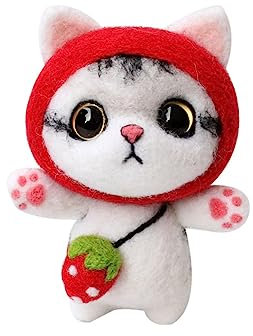 KONTONTY Bastelwerkzeug Für Puppe Miniatur Hasen-Set Aus Filz Kätzchen Kerzenhalter Vorgeben Ausgestopft Bausätze Nadelstanzsets Für Erwachsene Hase Plüsch Kuscheltier