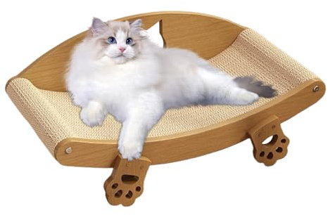 Griffoir pour chats - Lieu de grattage et de repos surélevé avec fonction de sommeil - Accessoire pour animaux de compagnie - Protection de meubles pour canapé, tapis, sol, lieu de couchage - Contre
