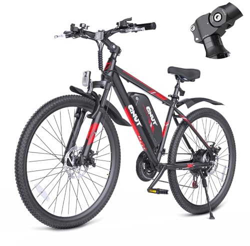 QNUT 350W Full Aluminum Electric Bike for Adults & Teens, Upgraded Adjustable Handlebars, 21-Speed 26 Commuter E-Bike with Dual Disc Brakes, 40-Mile Range, Mountain Bike for Men/Women (Blaze Core)