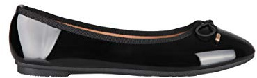 KRISP® - Scarpe Ballerine Donna Punta Basse, con Fiocco, Scarpe Vernice, Nero, 41 EU, 3701-BLK-8