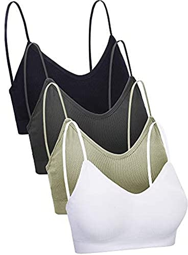 Lot de 4 soutiens-gorge cami rembourrés sans couture pour femme, Taille L