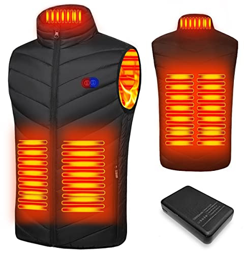 Mincoo Gilet Riscaldabile per Uomo e Donna, Gilet Riscaldato USB con Batteria da 5 V 10000 mAh, Giacca Calda Invernale per Escursionismo, Caccia, Moto
