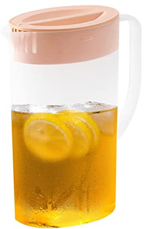 Brocca per Succhi con Coperchio, 1,5/2l Brocca per Acqua in Plastica per Frigorifero, Caraffa Acqua Plastica, Brocca per tè Ghiacciato, Caraffa Acqua per Frigorifero per tè, Succo, Latte