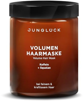 JUNGLÜCK Volumen Haarmaske - Vegan | Ohne Silikone & Mikroplastik - Intensive Pflege mit BIO Aloe Vera, BIO Birkenwasser und BIO Apfelessig & Squalan | Haarkur für feines, kraftloses Haar