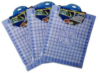 Super Mundo-3pcs Alfombrillas escurreplatos para Fregadero, Rejilla de plástico de tamaño 32x25cm (93601) (Azul)