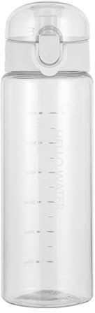 Bouteille d'eau, 780ml Gourde Sport, Anti-fuite Bouteille Une seule pression pour ouvrir, pour gym, école, cyclisme, plein air, sport, fitness et bureau, passe au lave-vaisselle,Transparent blanc