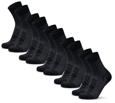 DANISH ENDURANCE Leichte Merino Wolle Wandersocken, Sommer Wollsocken, Unisex, für Herren & Damen, 3 & 5 Paar, Schwarz, 39-42
