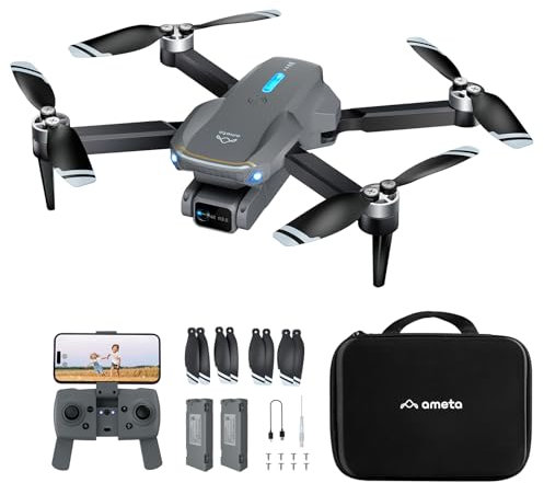 Ameta Drohne mit Kamera 4K für Erwachsene, S20 Lite FPV Drone für Anfänger, RC Quadrocopter mit Bürstenloser Motor, 36 min Flugzeit, Höhenhaltung, Kreisflug, Geschenk Spielzeug für Kinder (165 g)