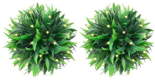 vidaXL Künstliche Buchsbaumkugeln mit LED-Leuchten 4 STK. Grün 15 cm, künstliche Buxuskugel, künstliche Buchsbaumkugel im Topf, künstliche Buchsbaumkugel mit Beleuchtung