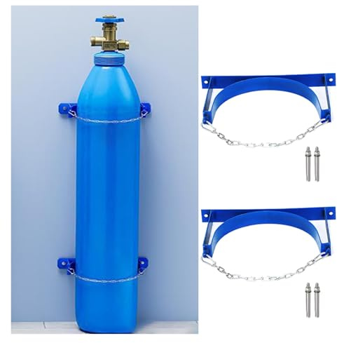 QHZYMX Support De Cylindre Gaz Lot De 2 Supports Muraux Doubles pour Bouteilles De Gaz, pour Laboratoires, Écoles Et Usines, Et pour Réservoirs D'oxygène(1 Bottle)