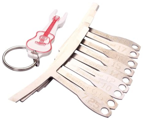 YARNOW 9piezas Herramientas Cuidado Guitarra Medidor De Radio Para Diapasón Medidor De Radio Para Puente De Guitarra Incluye De Metal y Llavero De Color Aleatorio