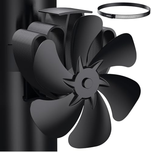 Drcokars Ventola per Stufa a Legna Magnetico, Ventilatore stufa da Tubo per la protezione ambientale, ventola camino, Senza corrente Silenziosa ed Efficiente Distribuzione del Calore/Stufa/Tronchi