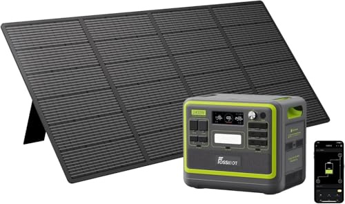 FOSSiBOT F2400 Solargenerator mit 420W Solarpanel, 2048Wh LiFePO4 Tragbare Powerstation, 3 Ausgang AC 2400W, 1100W Schnellladung, Power Station für Camping, Wohnmobil, Garten, Outdoor