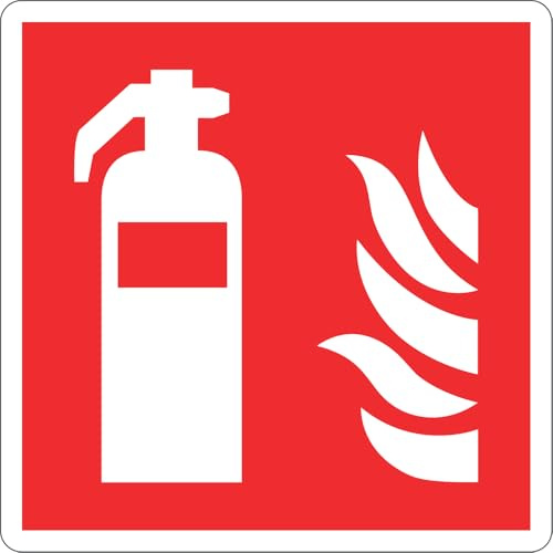 Cartello Estintore - ISO 7010 F001 | Segnaletica Antincendio | PVC Rigido 200x200mm