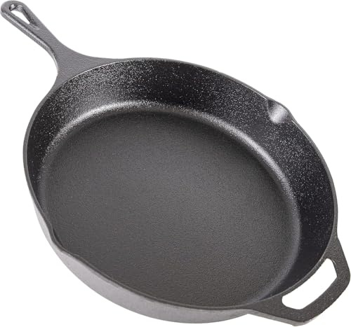 nuovva Pre-Seasoned Cast Iron Skillet Frying Pan - Oven Ready Grill Cookware for Indoor & Outdoor Cooking – Cast Iron Pan PFOA & PTFE Free (12 Inches – 32cm)