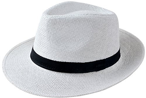 Miobo Panamahut Mountain Stroh Bogarthut Strohhüte Sommerhut Weiß 58
