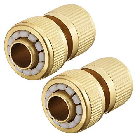sourcing map 5/8 Conectores rápidos de latón Adaptadores de Manguera de jardín Accesorios para Grifo de Agua 2uds