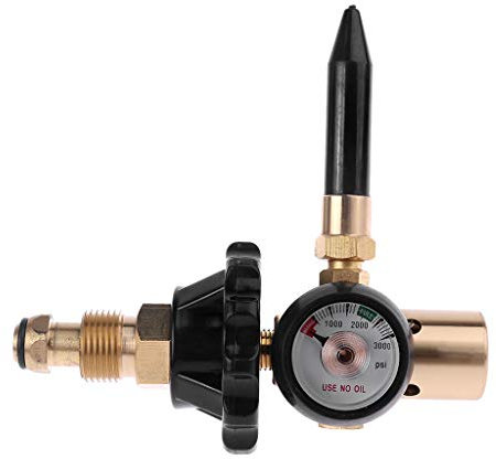 BIlinli Brass Helium Latex Pressure Reducer With Pressure Gauge For G5/8 Tank Balloon Inflator Regulator