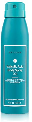 Naturium Salicylic Acid Body Spray 2%, Blemish-Fighting & Pore Treatment, with Niacinamide Plus Encapsulated Salicylic Acid, 4 oz
