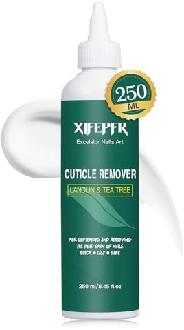 XIFEPFR Crème Remover de Cuticules, 250ml Adoucissant Cuticules, Liquide Décapant Instantané, Crème Qualité Salon Ongles Pro, Enlève Cuticules en Secondes, Senteur Romarin, Cadeau Femmes