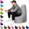 PATCH HOME Gamer Kissen & Lounge Sitzsack – befüllbar mit Reißverschluss, gefüllt mit Styropor, geeignet für In- & Outdoor. Perfekt als Gaming Sessel Sitzkissen (Grau, Ø 65cm x Höhe 70cm Junior)