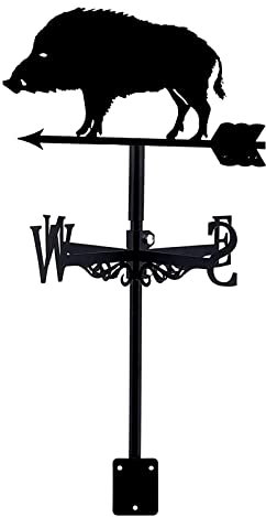 Wetterfahne aus Metall für den Garten mit Dachhalterung, Wildschwein-Wetterhahn, Windrichtungsanzeige, Retro, kreativ, Edelstahl, Heimdekoration, Ornament, Geschenk für Bauernhof